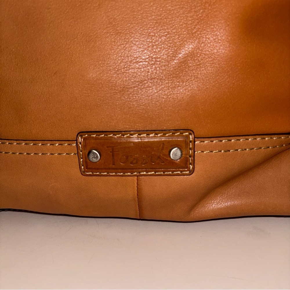 Fossil Paloma Frame Doctor Satchel Brown Leather Bag Turnlock Key Charm - Picture 11 of 13
